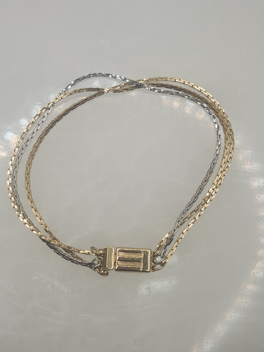 J. Crew Gold and Silver Multi-Strand Chain Bracelet